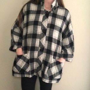 Coldwater Creek Plaid Wool Blend OverCoat/Blazer